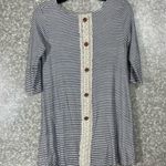 Orange Creek Women's Gray Striped Lace Trim Boho Dress - Size Small - Western Photo 5