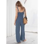 & Other Stories & OTHER STORIES Women's Blue & White Floral Print Relaxed Jumpsuit Size 8 Photo 1