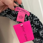 Betsey Johnson New Silver, Black Animal Print Scarf with Tassels Photo 3