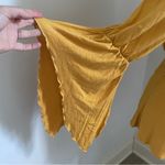 None P&S Bell Sleeve Boho Blouse Medium Mustard Yellow Tiered Sleeve Peasant Shirt M Photo 3