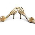 Versace Authentic y2k 2000's vtg. Gold‎ Logo  Strappy heels size 6/36. Photo 5
