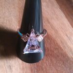 Rose De France Amethyst Moissanite Rose Gold over Sterling Silver Ring (Size 10) Photo 5