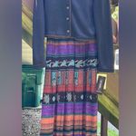 Karin Stevens  Women's VTG Pleated Sleeveless Geo Ethnic Dress+Cardigan Set|Sz:8 Photo 0