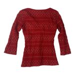 Wrapper  size medium 90s y2k Red gold 3/4 Sleeve Top baby brat v neck Photo 1