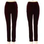 Lovers + Friends  Burgundy Velvet Leggings NEW Photo 1
