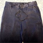 Theory  Silk Pajama Navy Drawstring Cropped Ankle Pull-On Pull On Pants Sz M💛 Photo 2