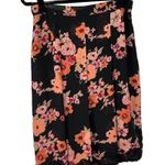 Notations Black Orange Floral Lace Trim Pleated Skirt Photo 2
