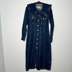 Ganni  X LEVI'S Ruffle-trimmed cotton and hemp-blend denim shirt dress Photo 3