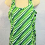 Nike  Performance Womens Athletic Tank Top Size Large Racerback Striped Green Photo 0