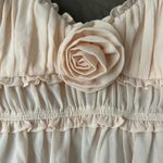 Privy Privately Privileged Cream Ruffled Flower Applique Crop Tank Top Size S Photo 3