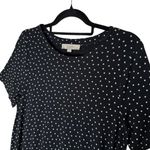 Loft  Short Sleeve Polka Dot Swing T-Shirt Dress Size Medium Black White Workwear Photo 1