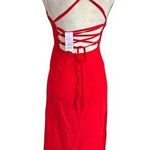 Wild Fable Women's Lace-Up Back Maxi Bodycon Slip Dress Valentine Red Sz 16 NWT Photo 1