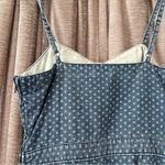 Mossimo Chambray Denim Spaghetti Strap Fit & Flare Circle Print Dress Medium Blue Photo 13