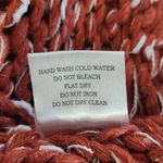 HYFVE Coral Red Chunky Knit Cropped Sweater Hoodie Size Small Oversized Pullover Photo 8