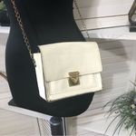 Vintage Y2K Cream Metal Chain Crossbody Bag Purse White Photo 1
