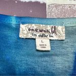 One World  Halloween Blue Tie-Dye Top L Photo 2