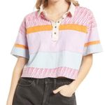 Free People Pastel Striped Short Sleeve Top Photo 0