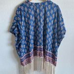 Abercrombie & Fitch Rare Blue Katina Kimono Fringe Robe Top Womens One Size Photo 2