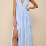 Lulus LULU’S Sweet Sophistication Light Blue Burnout Floral Maxi Dress Photo 0