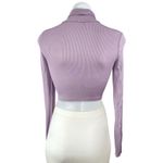 Aritzia Sunday Best Purple Rib Knit Turtleneck Long Sleeve Crop Sweater Top XS Photo 1