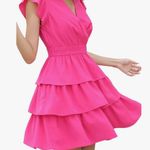 Amazon Pink Ruffled Cocktail Dress Photo 7