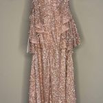 Mac Duggal  NWT Sequin Embellished Cold Shoulder Mini in Rose Gold Size 4 Photo 2