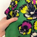 J.Crew Factory Printed Drapey Scoopneck Top Green Fuchsia Cap Sleeve Office 6 Photo 9