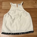 ZARA Beige Sleeveless Fringe Tweed top Photo 7