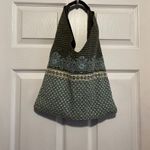 American Eagle Outfitters Quilted Boho Shoulder Bag Teal Blue Floral Print Photo 9