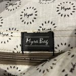 Myra Bag Messenger Cotton Leather Green Brown Blue Pockets Hand Bag Purse Photo 6