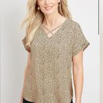 Maurice's  Cheetah Lattice Neck Blouse size XL Photo 0