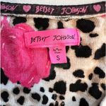 Betsey Johnson leopard & roses lightweight pullover sweater, EUC size S Photo 5