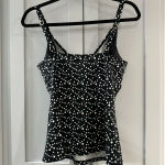 Jantzen  Black &‎ White Polka Dot Tankini Top with Built in Support Bra sz 34D/DD Photo 1