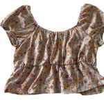 Pink Rose  Lavender and Floral Short Sleeve‎ Top size Medium Photo 1