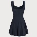 Rihoas Women's Navy Knitted Sweater Dress Blue Size One size Photo 6