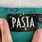 Vtg 80s Pasta M Crop Top Pleated Detail Short Sleeve Grunge Punk Retro Cottage Blue Size M Photo 4