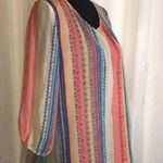 Stetson  Multicolor Striped Semi-Sheer Blouse•Size L LTOP067 Photo 1