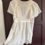 MINT by JODI ARNOLD | Embroidered Cotton Silk Eyelet Babydoll Split Neck Tee | 2 White Photo 6