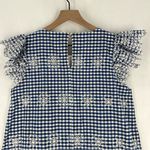 Sail To Sable  Gingham Cotton‎ Eyelet Floral Embroidery Flutter Sleeve Midi Dress Photo 11