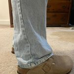 ZARA Light Wash Distressed Straight Jeans Photo 4