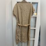 Ralph Lauren LRL Beige 100% Linen Belted Shirt Midi Dress Button Down Size 6 S Photo 3