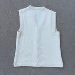 Vintage Cottagecore Cream Chunky Knit Boho Sweater Vest Medium? Photo 5