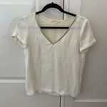 Maje White Grey Shimmer/Glitter V-neck Top Photo 0