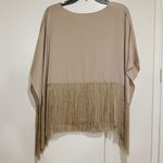 BCBGMAXAZRIA 💕💕 Iniko Flutter Sleeve Fringe Top Pumice Beige NWT Photo 5