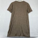 ZARA  Women M Ribbed V Neck Short Sleeve Casual Dress Brown Collection B Photo 9