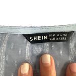 SheIn Baby Blue Dot Print Long Sleeve Tie Front Cropped Jacket Women Sz XS Photo 5