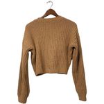 Hollister Junior Open Knit Cropped Sweater Cardigan Brown Size XS 3 Buttons Y2K Photo 5