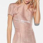 EXPRESS Sparkly Rose Gold Mini Dress Photo 0