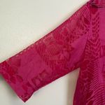 Moonlight  Y S Fashion Top Womens Plus Pink Floral Button Up Asym Sheer Career Photo 4