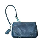 Coach Black Leather Wristlet Pouch Cosmetic Bag With Strap Photo 0